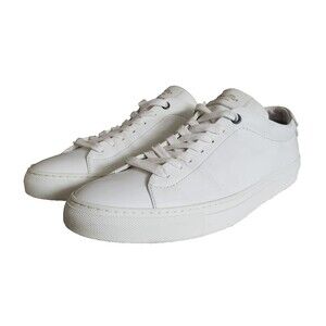 Good Man Brand Men's White Leather Lace-Up Sneakers Made in Italy Size 8.5